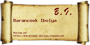 Barancsek Ibolya névjegykártya